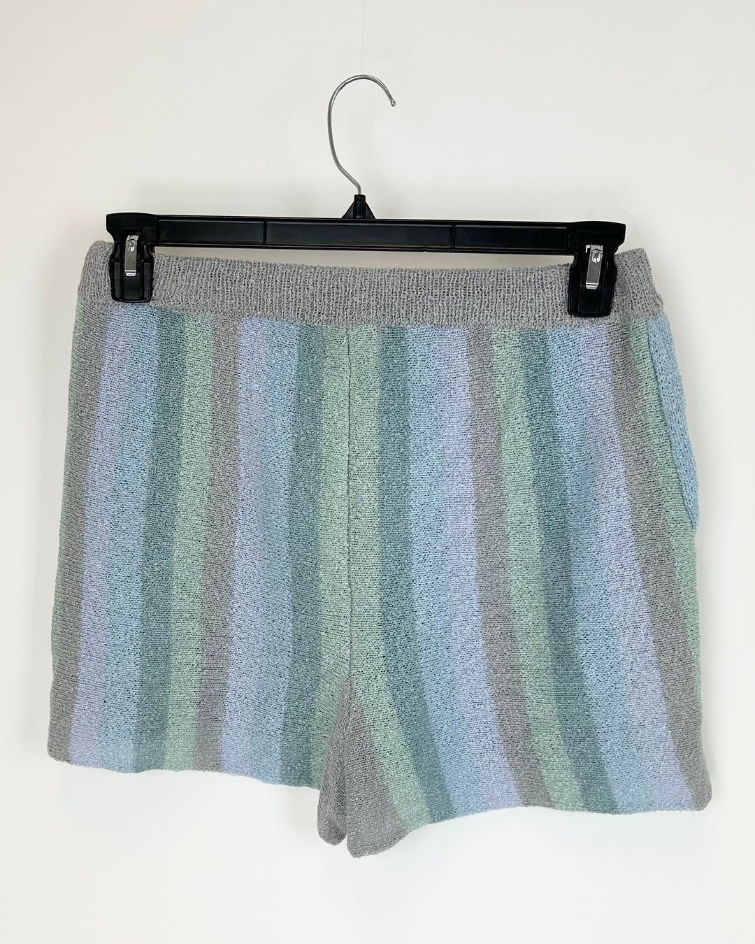 Striped Terry Cloth Tie Shorts - Small