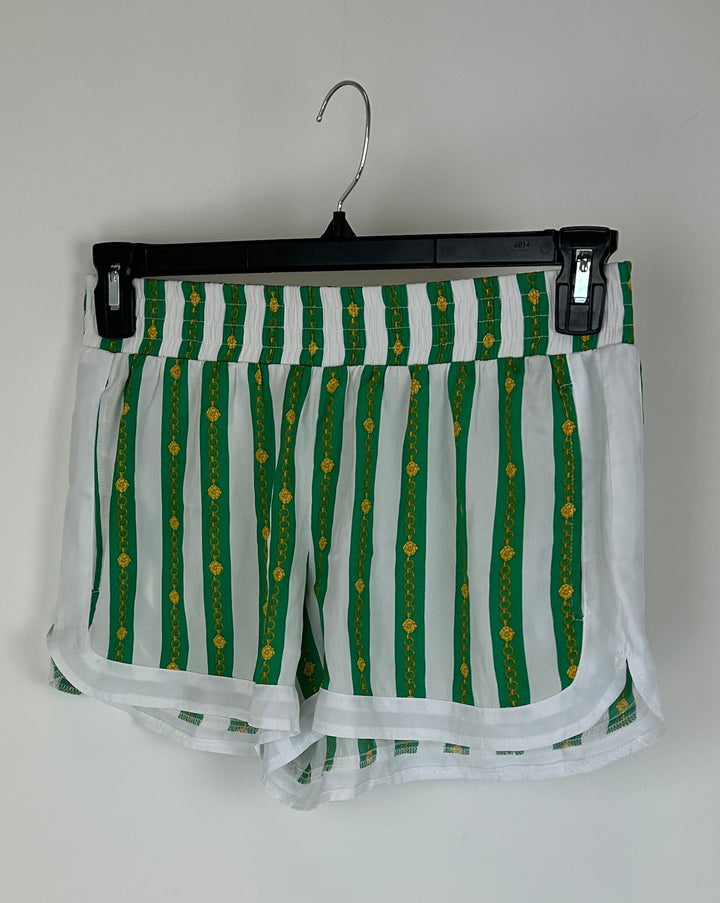 Green And White Pajama Shorts - Size 4/6