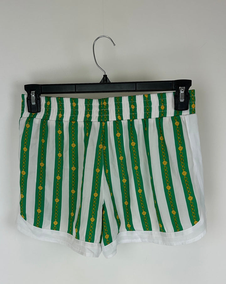 Green And White Pajama Shorts - Size 4/6