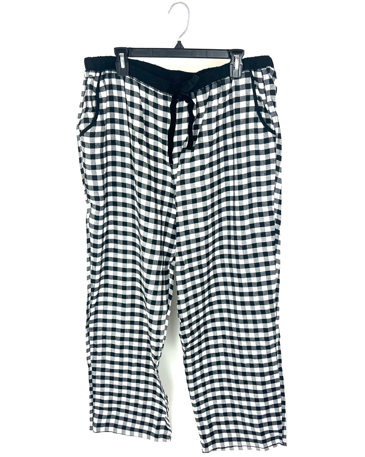 Black and White Plaid Pajama Pants - 1X