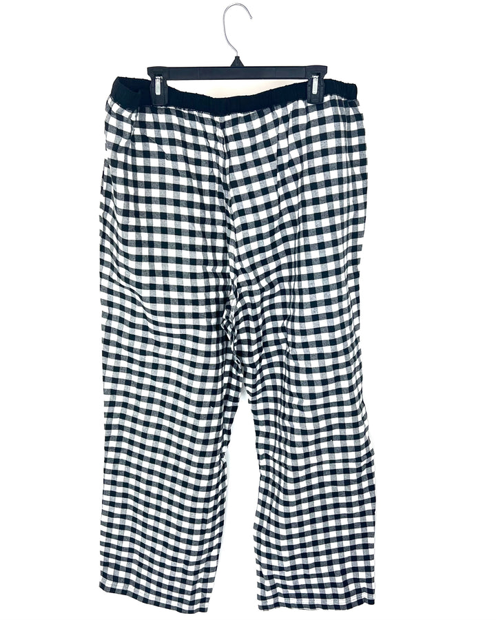 Black and White Plaid Pajama Pants - 1X