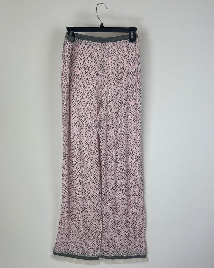 Light Pink Polka Dot Pajama Pants - 1X