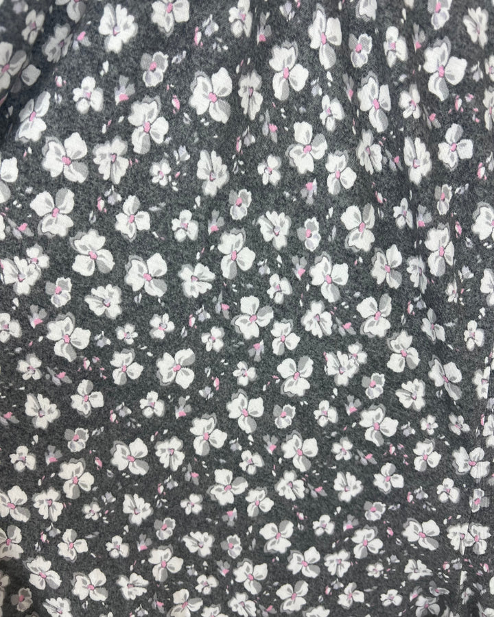 Light Gray Flower Print Pajama Pants - 1X