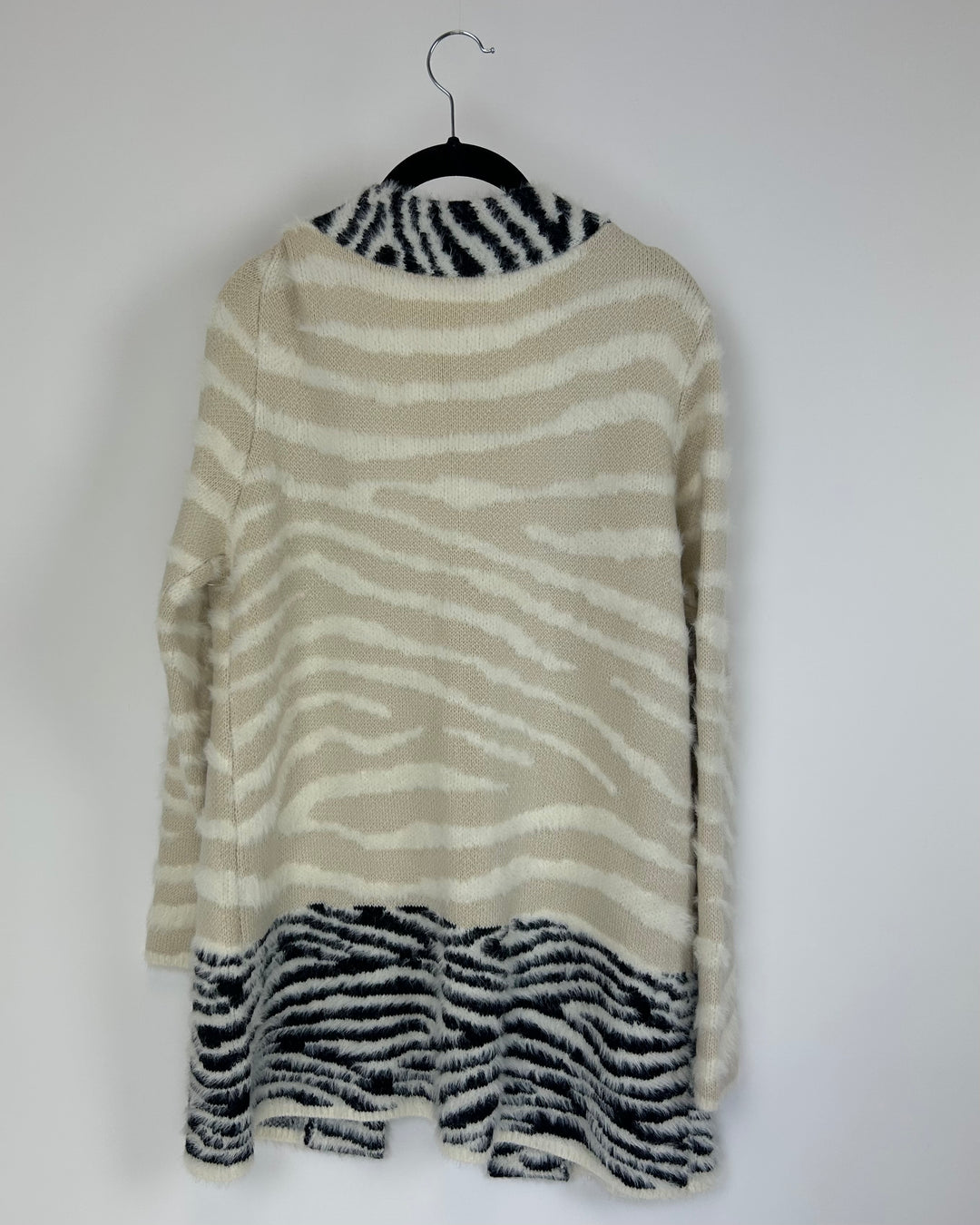 Multicolor Animal Print Fuzzy Cardigan - Small