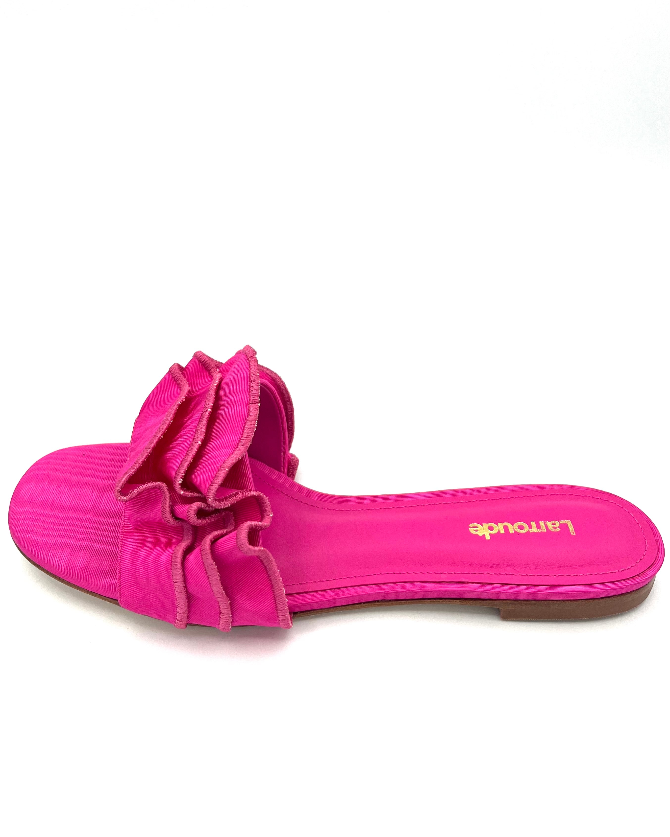 Bright pink flat sandals fashion