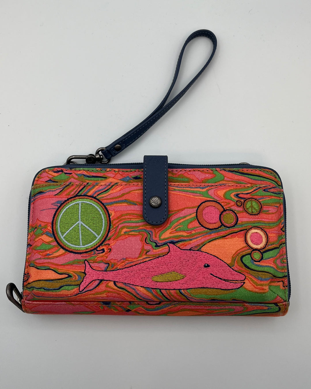 Bright Multicolor Dolphin Crossbody / Wristlet