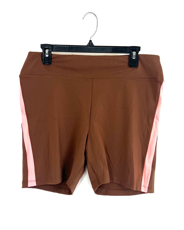 VS Pink Brown Biker Shorts - Extra Large