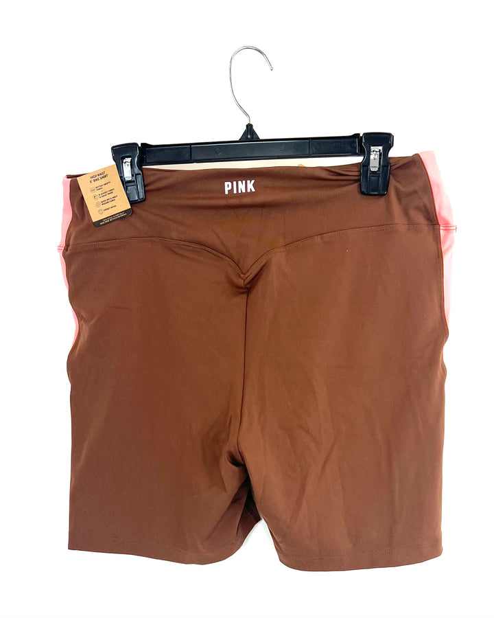 VS Pink Brown Biker Shorts - Extra Large