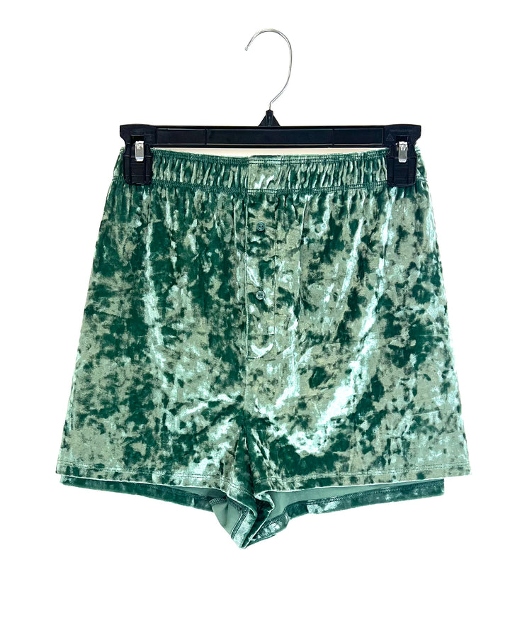 VS Pink Green Velvet Shorts - Extra Extra Large