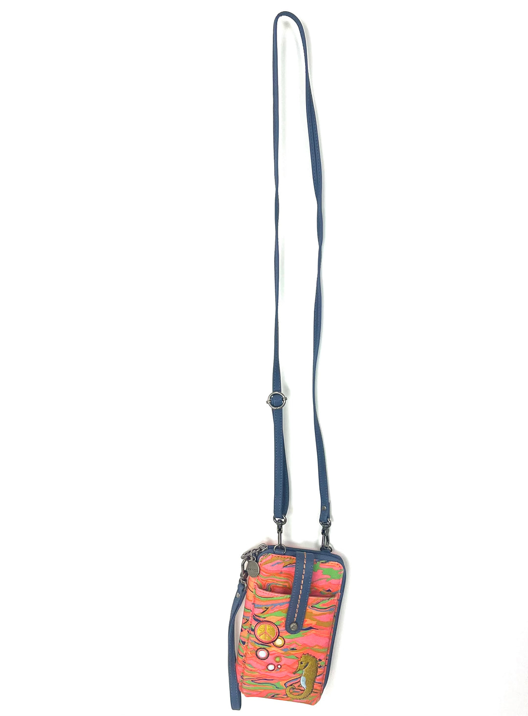 Bright Multicolor Seahorse Wristlet / Crossbody