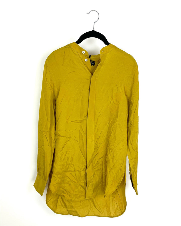 Mustard Yellow Button Up Blouse - Size 2