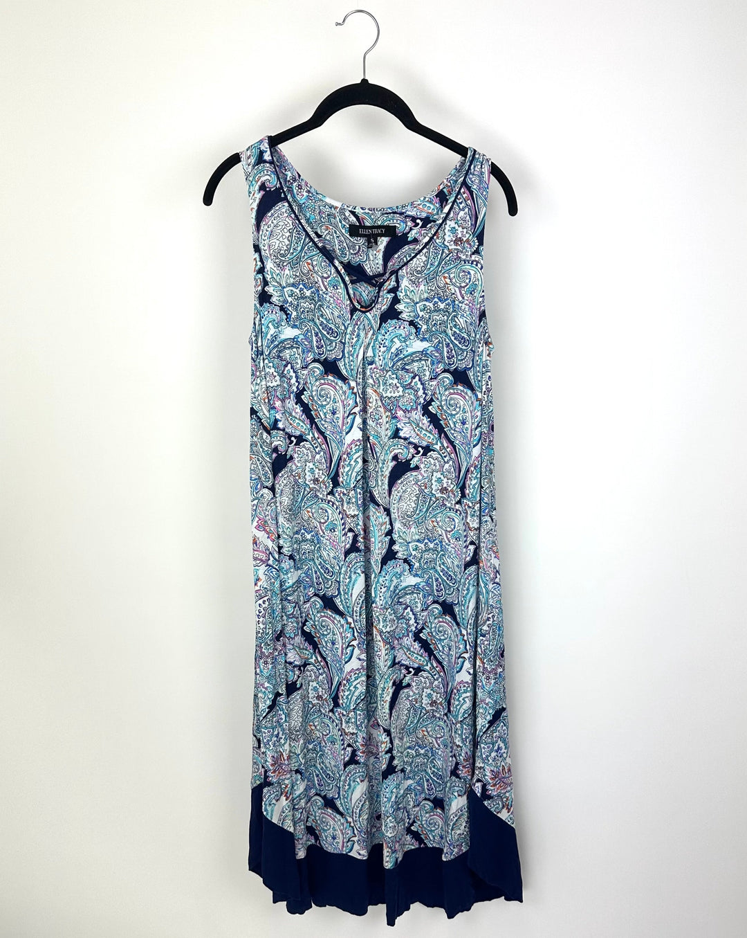 Blue Paisley Patterned Nightgown - Small