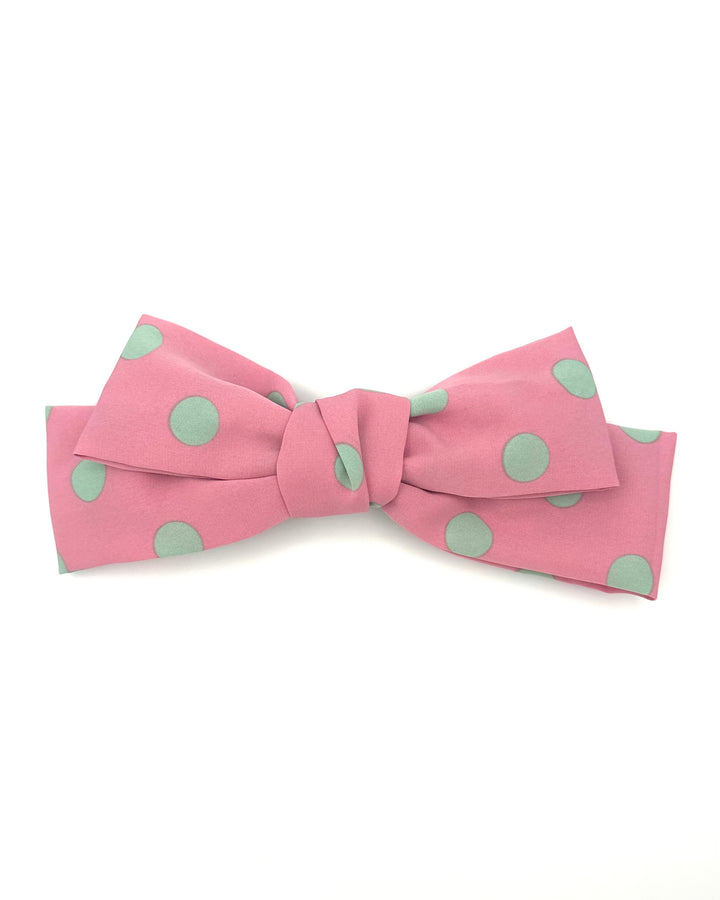 Pink and Mint Polka Dot Bow