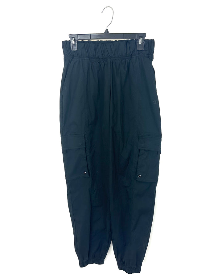 Black Cargo Joggers - Medium