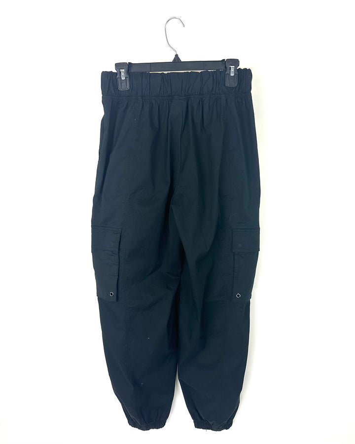 Black Cargo Joggers - Medium