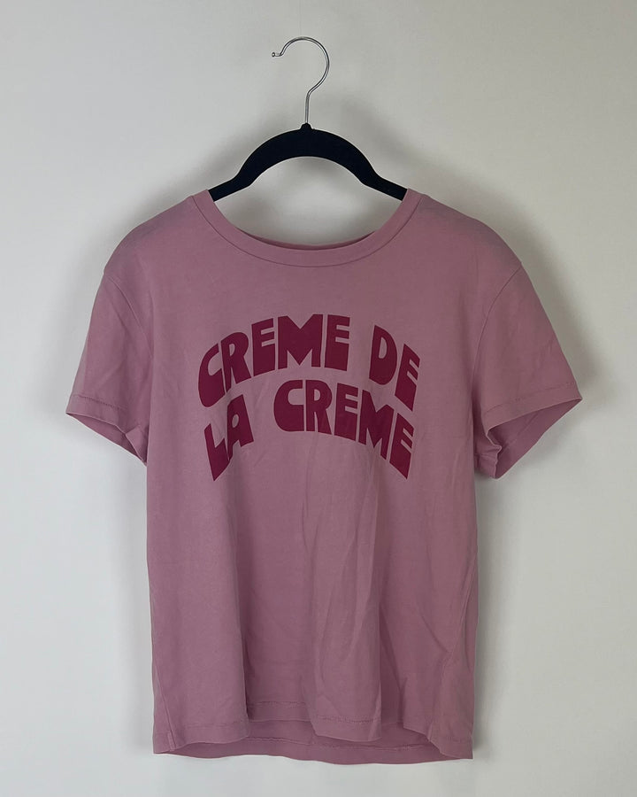 Creme De La Creme Pink Baby Tee - Small