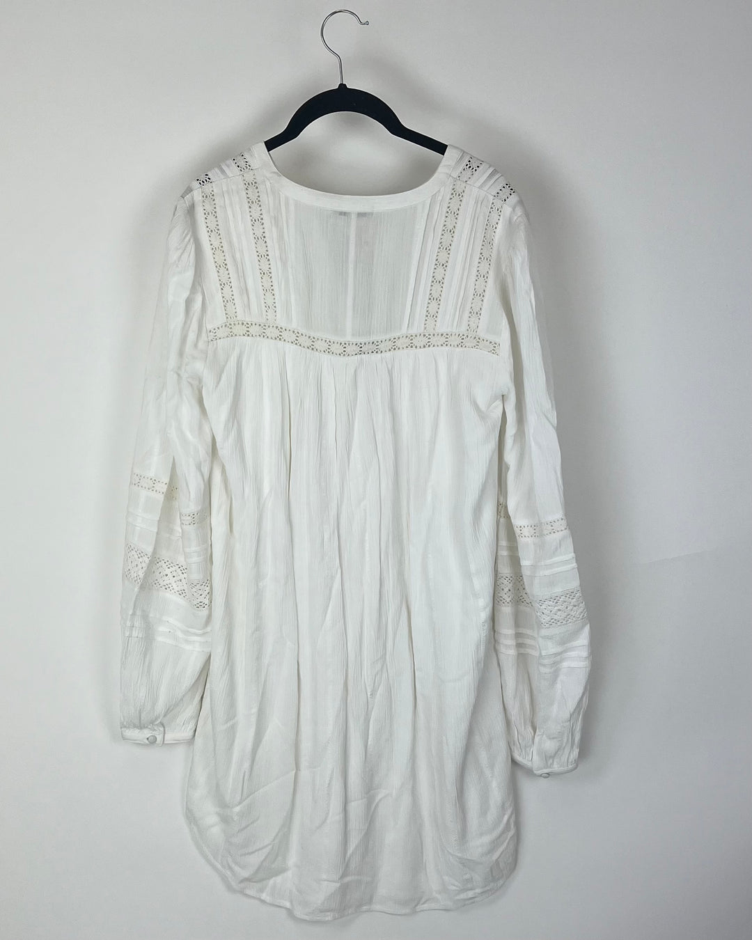 White Crochet Detail Mini Dress - Size 2-4