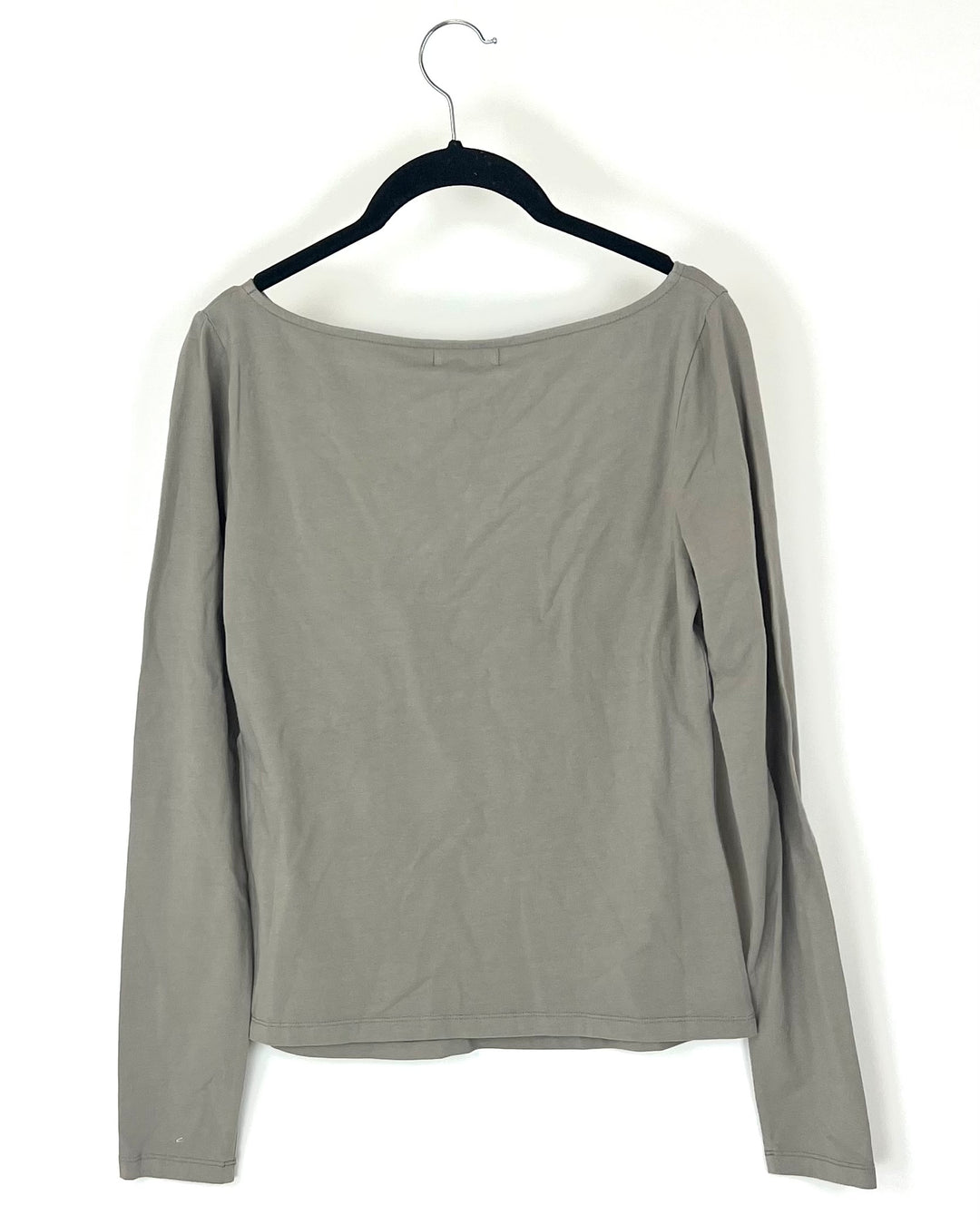 Tan Long Sleeve Boatneck Top - Small