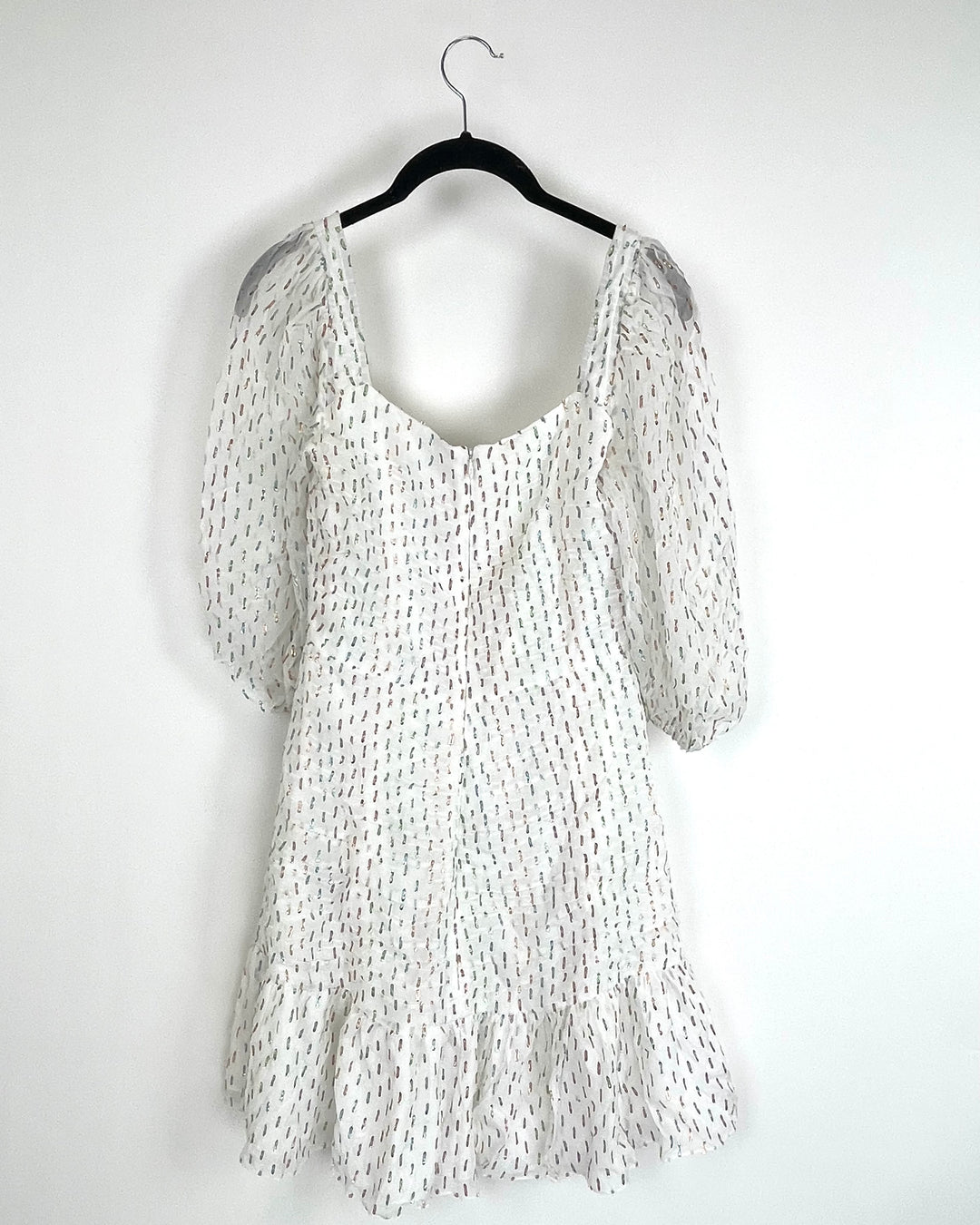 White And Metallic Mini Dress - Size 4/6