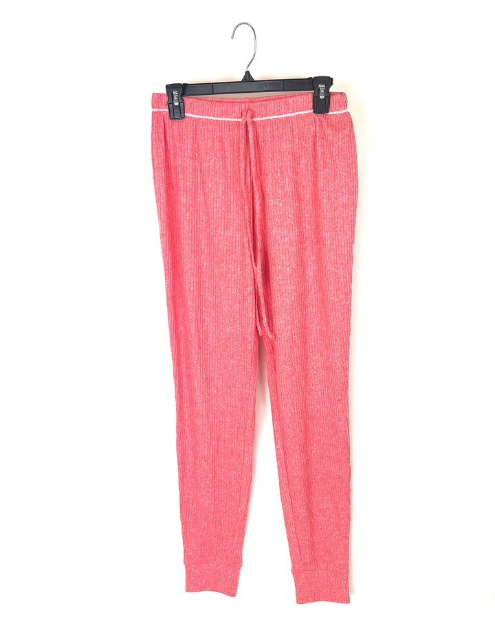 Coral Ribbed Sleep Joggers - Size 2-4