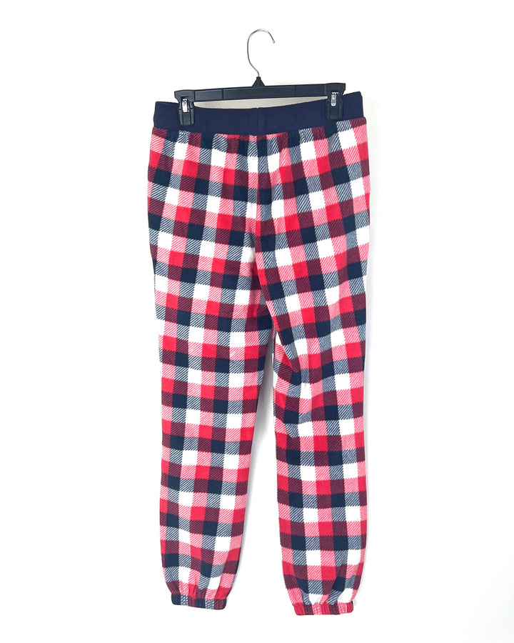 Red, White, and Blue Flannel Fleece Sleep Joggers - Size 2-4