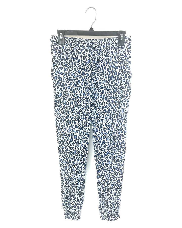 Blue Cheetah Print Lounge Pants - Size 4/6