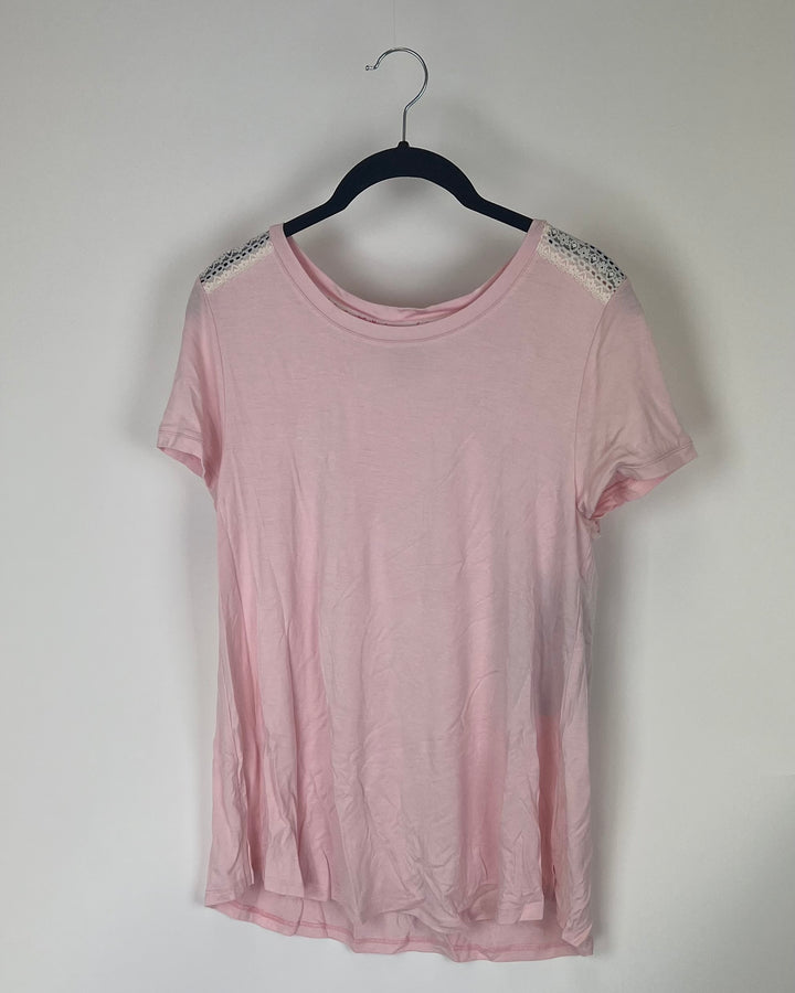 Light Pink and Lace Sleep T-Shirt - Size 4-6