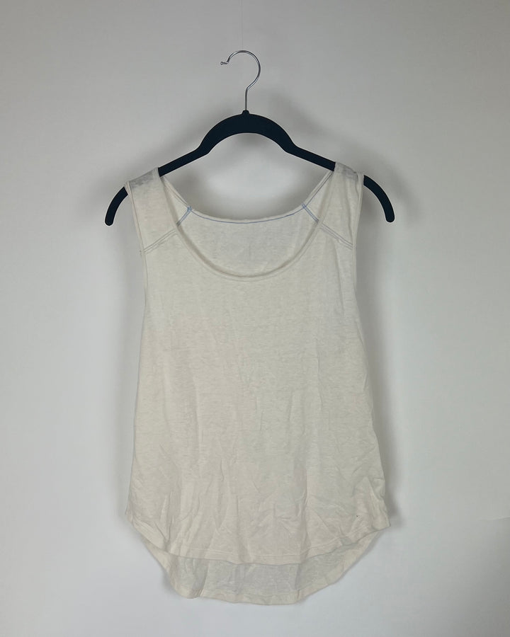 Slightly Sheer Cream Sleep Tank - Size 4-6