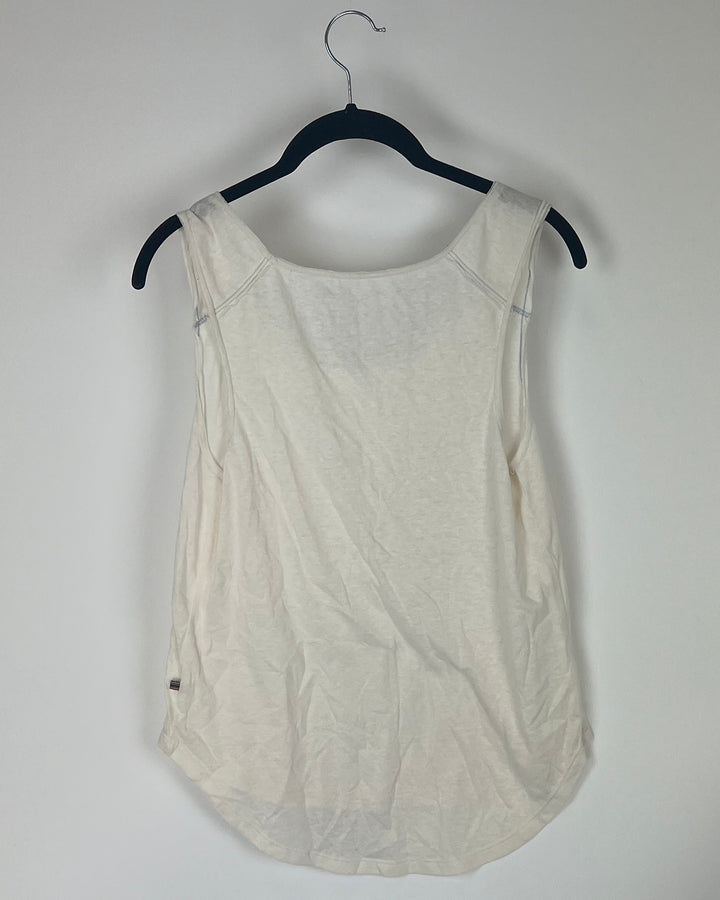 Slightly Sheer Cream Sleep Tank - Size 4-6