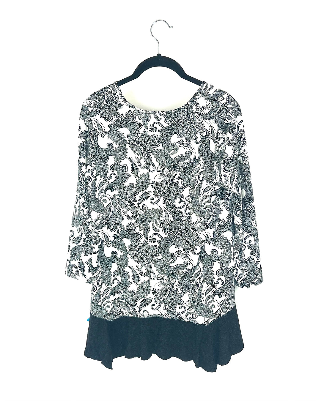 Black and White Paisley Print Sleep Top - Size 4-6