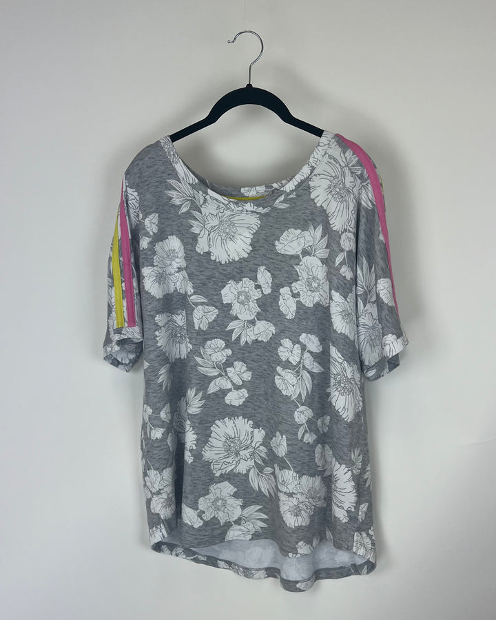 Floral Short-Sleeve Shirt- Size 1X