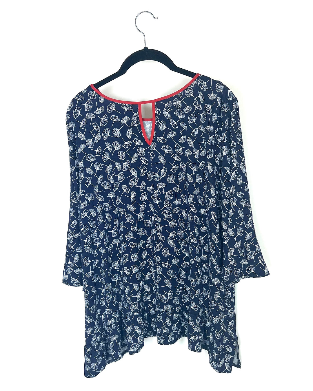 Navy Blue Dandelion Print Long Sleeve Sleep Top - Size 6-8