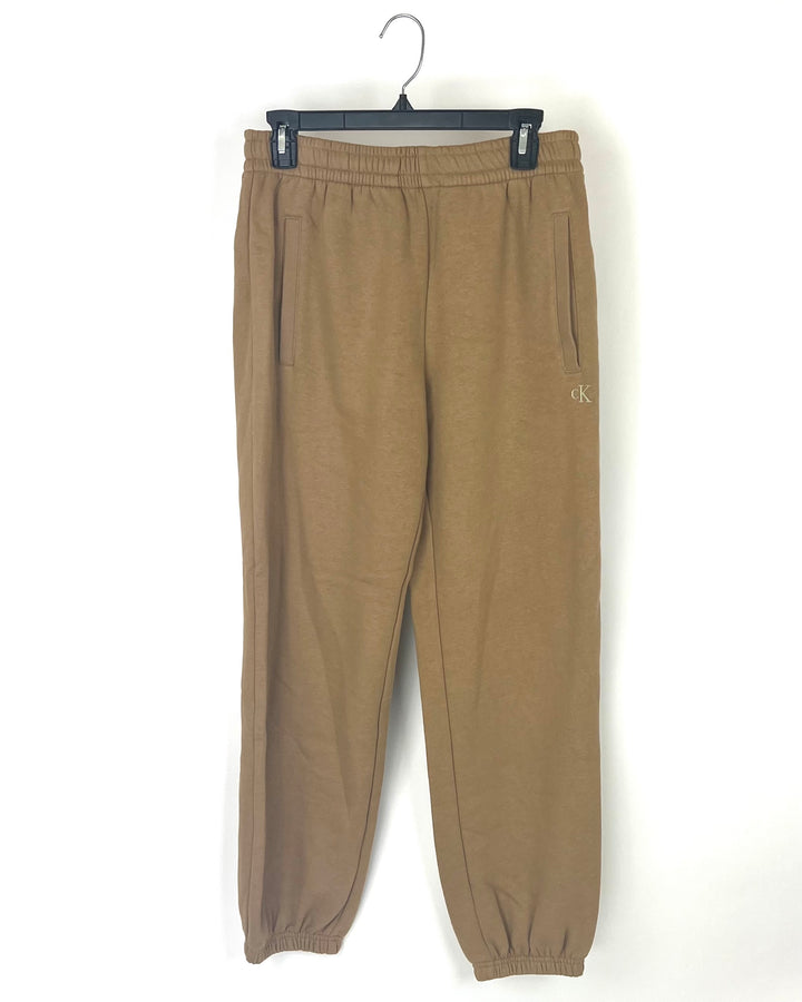 Mustard Brown Fleece Lined Sweatpants - Small