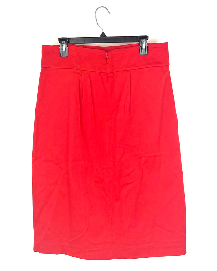 Bright Orange Midi Length Skirt - Large