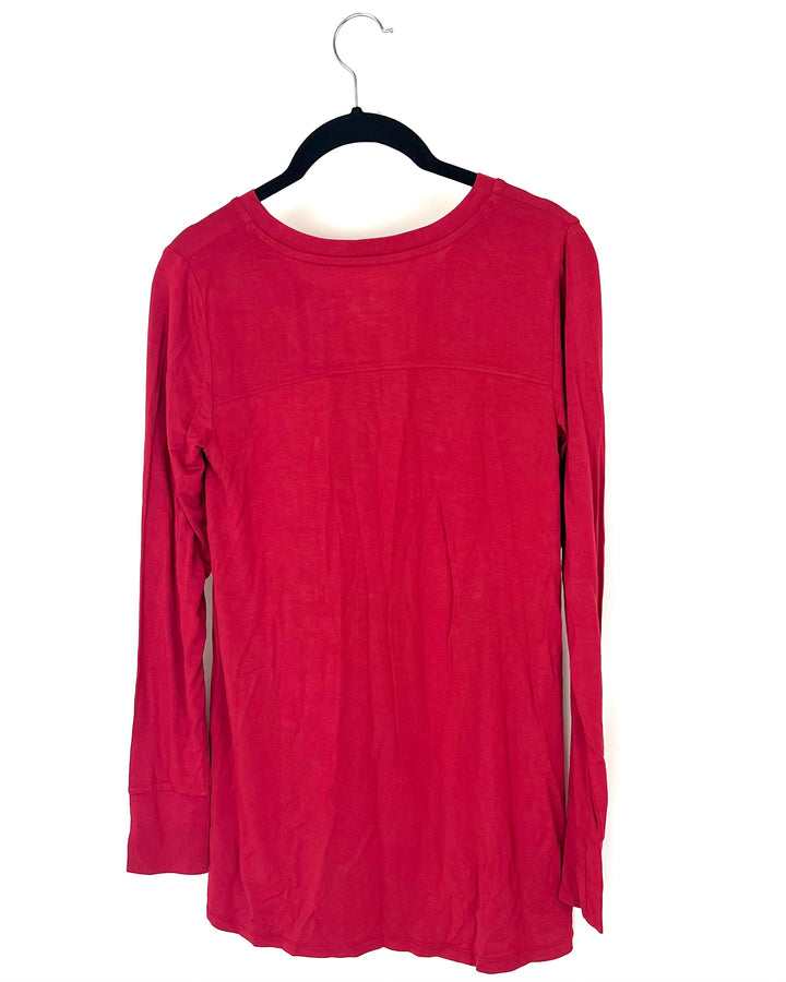 Red Long Sleeve Top - Small