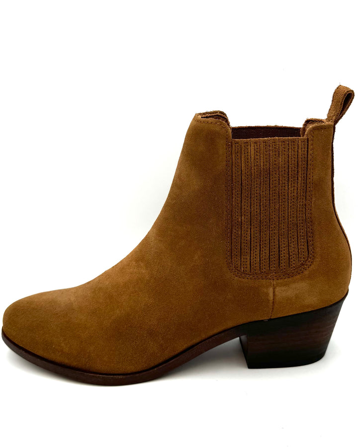 Tan Caramel Suede Pleated Booties - Size 7