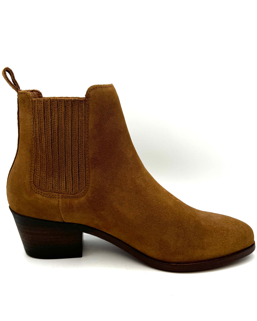 Tan Caramel Suede Pleated Booties - Size 7