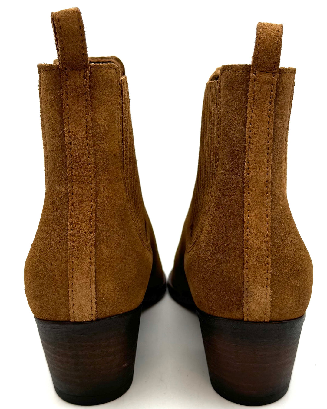 Tan Caramel Suede Pleated Booties - Size 7