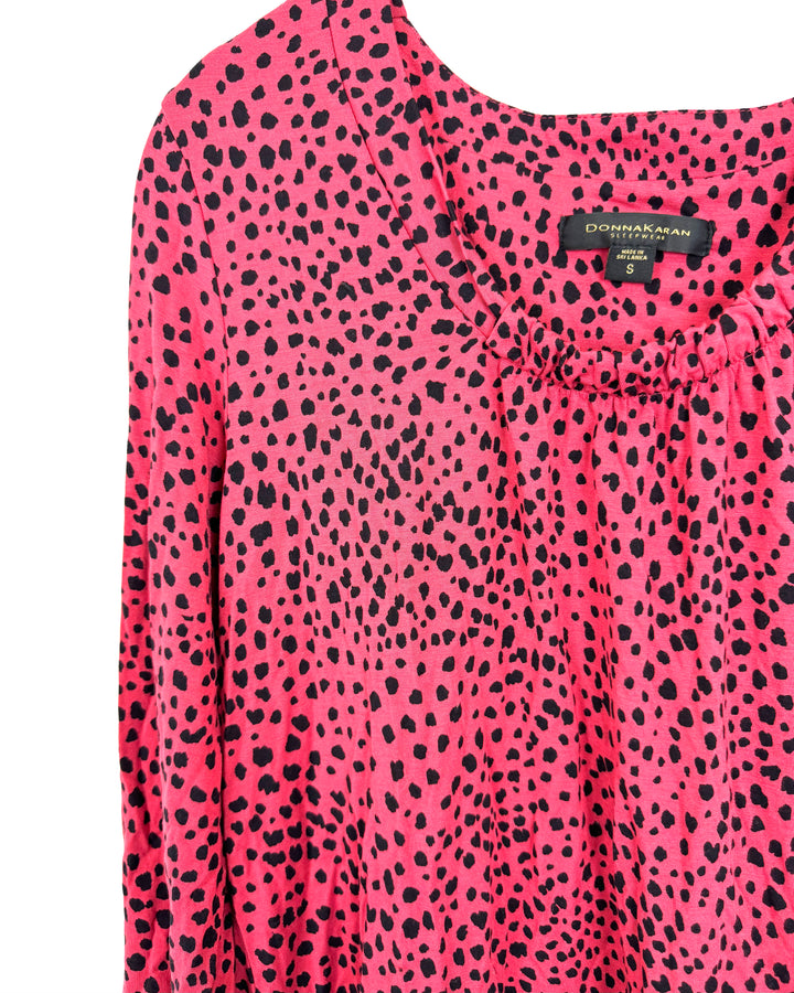 Coral Red Cheetah Print Pajama Set - Size 4/6