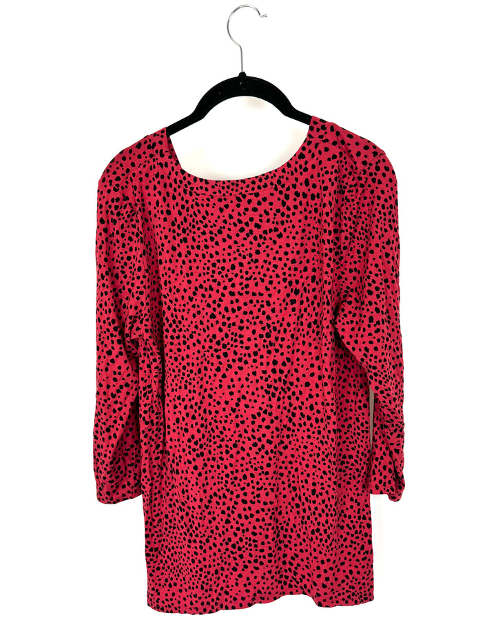 Coral Red Cheetah Print Pajama Set - Size 4/6