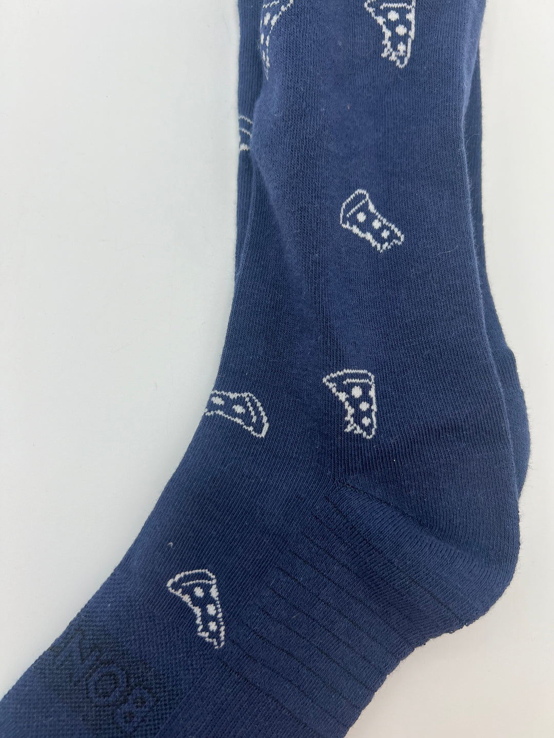 MENS Navy Blue Pizza Patterned Crew Sock - One Size Fits Most