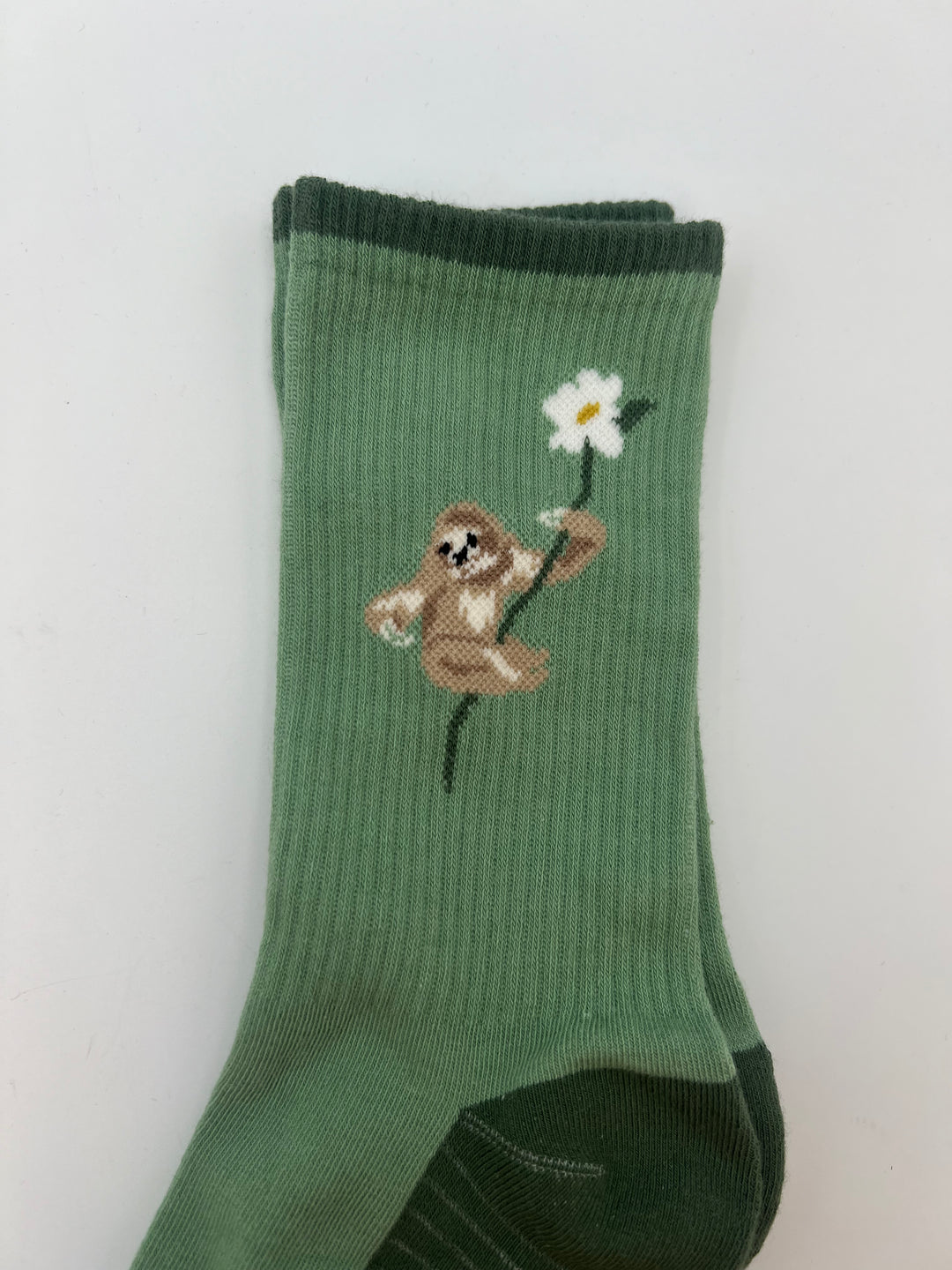 MENS Green Sloth Crew Sock - One Size Fits Most