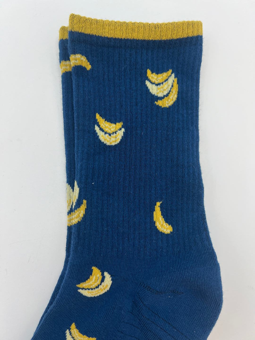 MENS Dark Blue Banana Patterned Crew Sock - One Size Fits Most