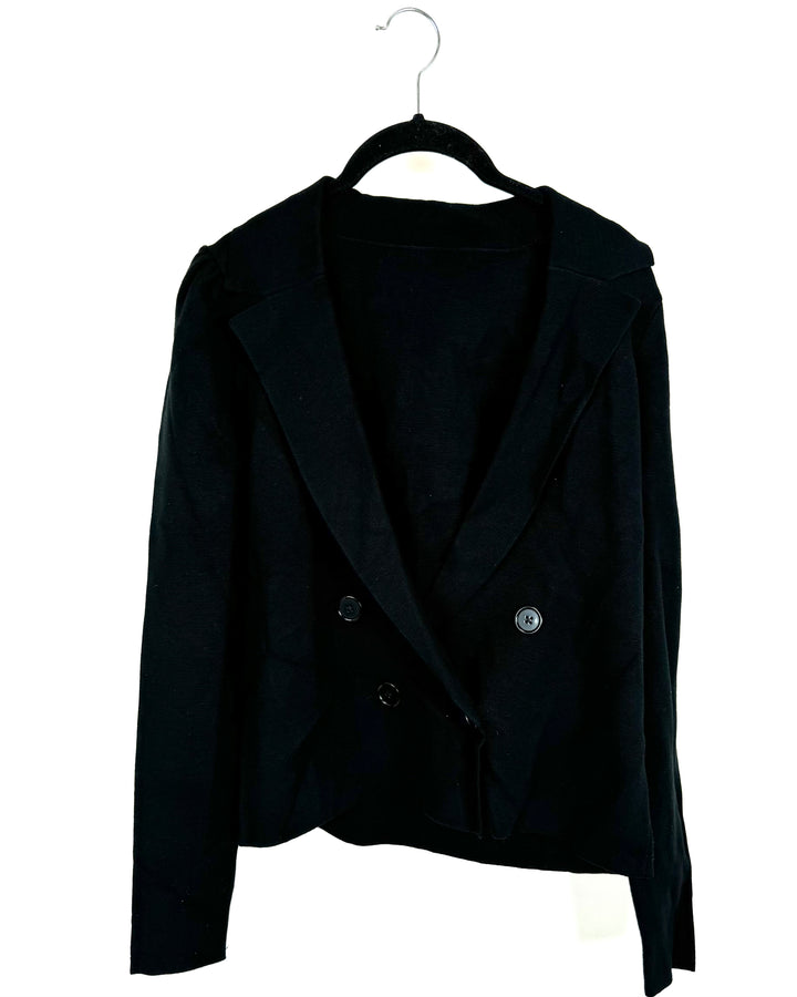 Black Collared Cardigan - Size 4/6