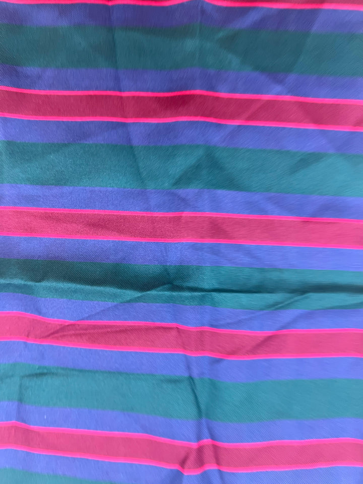 MENS Green, Blue, and Magenta Striped Pocket Square