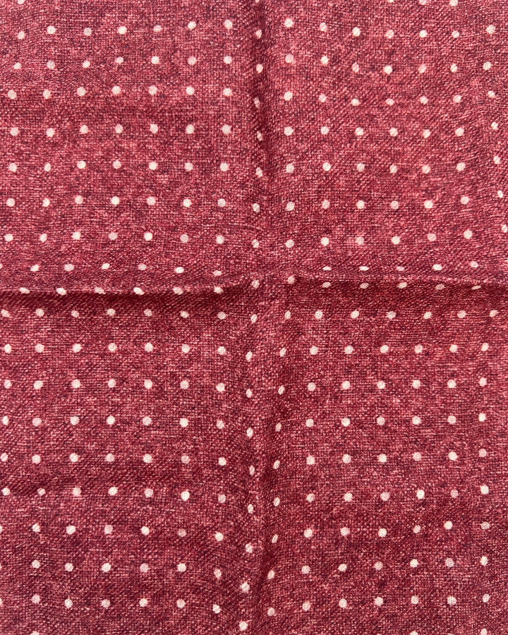 MENS Deep Red With White Polka Dots Pocket Square