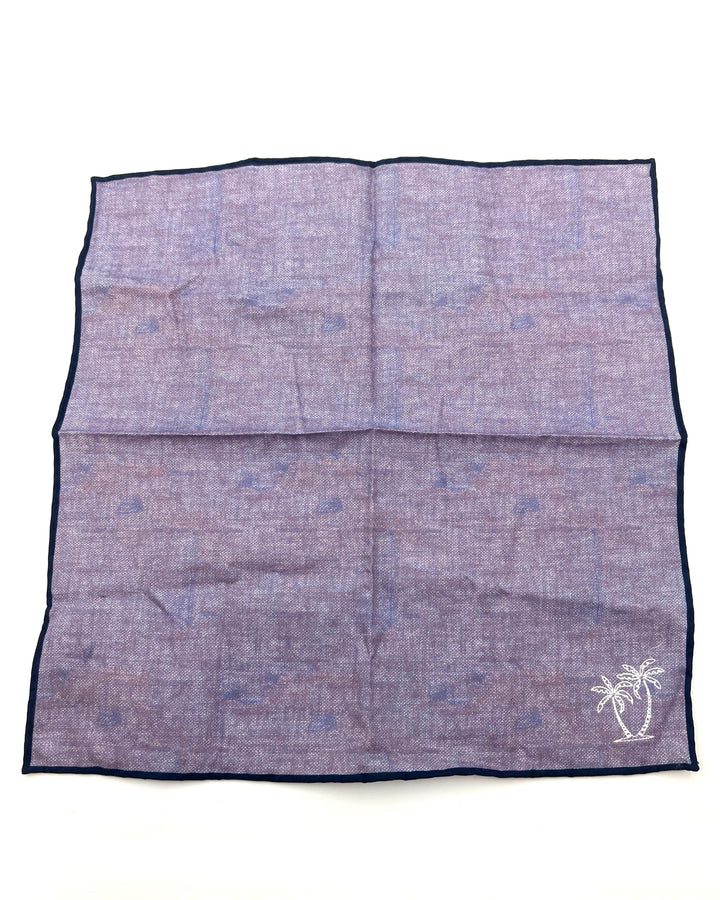 MENS Lilac Pocket Square With Small Palm Tree Design