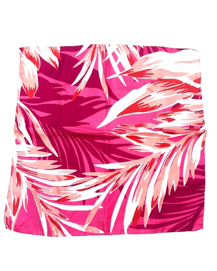 MENS Magenta and Peach Leaf Pocket Square