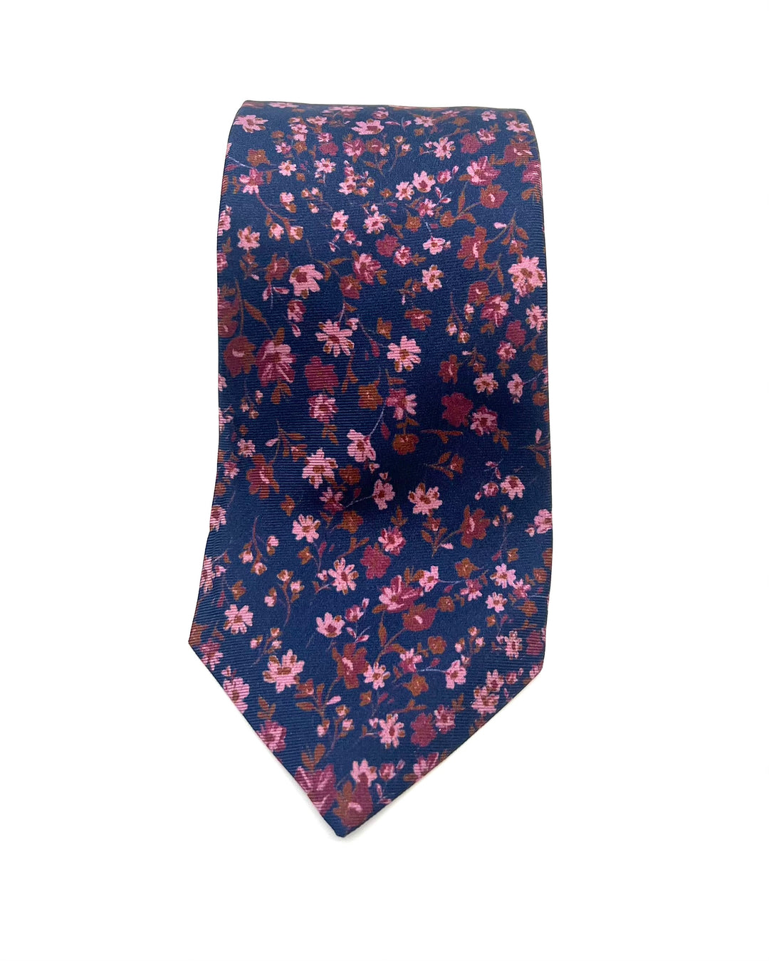 MENS Navy Blue and Pink Floral Tie