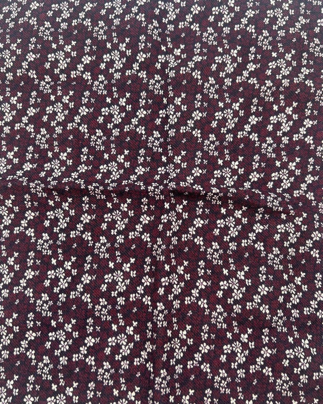 MENS Deep Purple Pocket Square With Burgundy and White Flowers